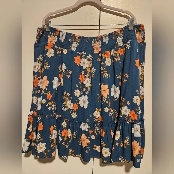 Torrid Mini Challis Smocked Waist Ruffle Edge Skirt Size 3X NEW - Picture 6 of 13